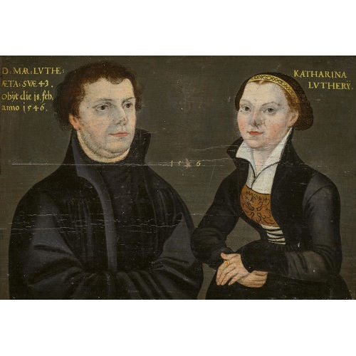 LUCAS I CRANACH : Portrts von Martin Luther und seiner Gattin Katharina von Bora (DOBIASCHOFSKY AUKTIONEN AG)