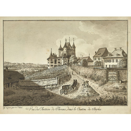 JOHANN NIKOLAUS SCHIEL : 'Vue du Chateau de Thoune, dans le Canton de Berne' (DOBIASCHOFSKY AUKTIONEN AG)