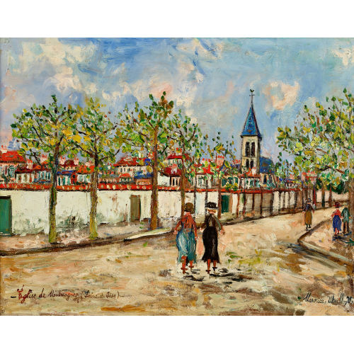 MAURICE UTRILLO : 'Avenue des tilleuls, Eglise de Montmagny (Val d'Oise)' (DOBIASCHOFSKY AUKTIONEN AG)