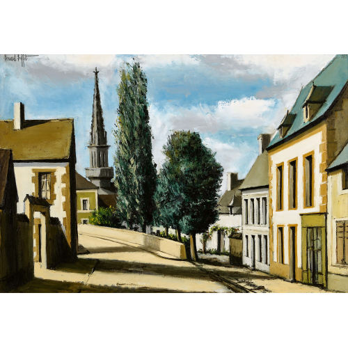 BERNARD BUFFET : 'Trboul, le clocher et la rue Vieille (Finistre)' (DOBIASCHOFSKY AUKTIONEN AG)